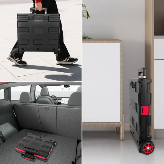 Chariot de courses pliable 35 L – roulettes et couvercle - Depuis l’Allemagne - chariot courses pliable 35 L