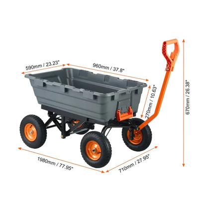 Chariot de jardin basculant 272 à 680 kg – poignée 2-en-1 - 680 kg (1 500 lb) / France - Chariot de jardin basculant