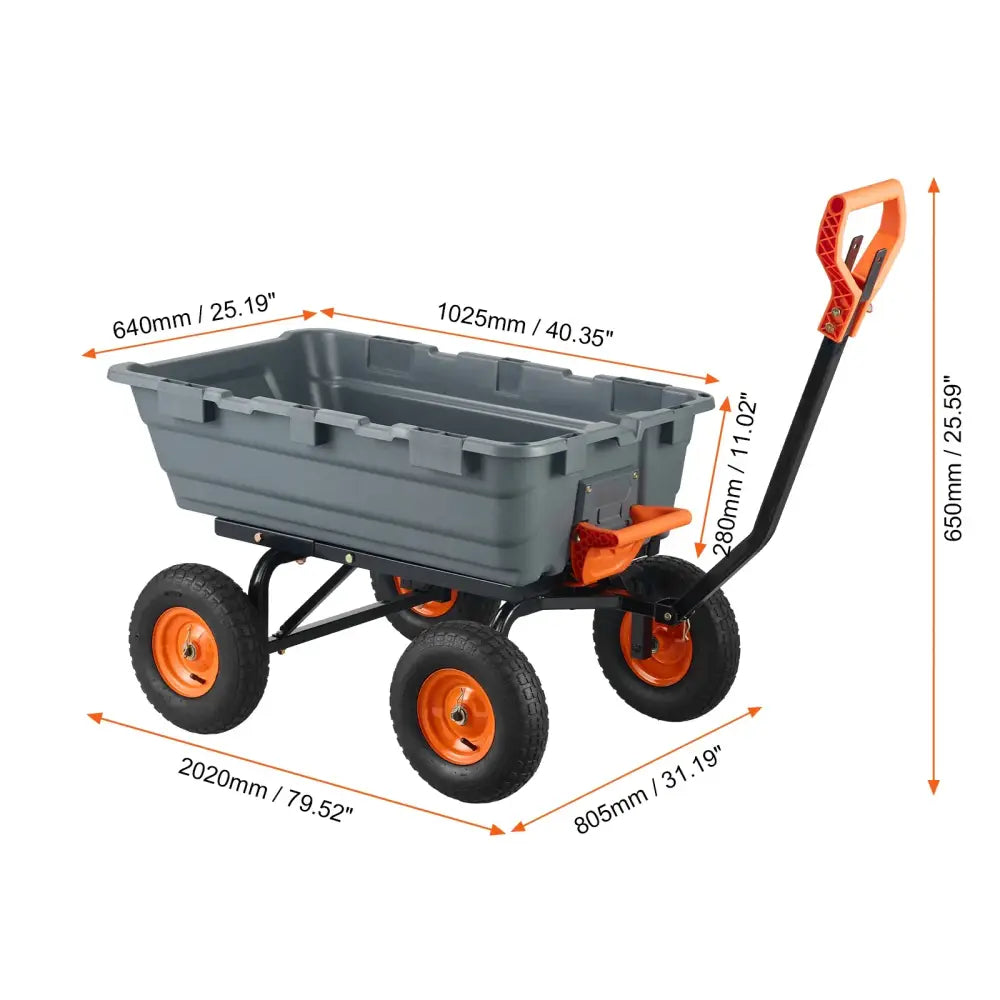 Chariot de jardin basculant 272 à 680 kg – poignée 2-en-1 - 544 kg (1 200 lb) / France - Chariot de jardin basculant