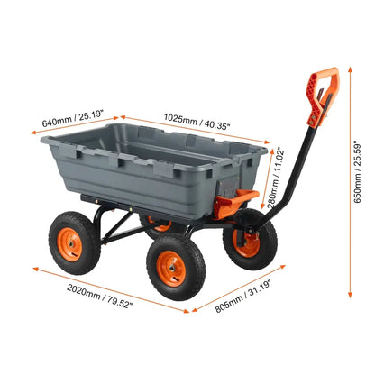 Chariot de jardin basculant 272 à 680 kg – poignée 2-en-1 - 544 kg (1 200 lb) / France - Chariot de jardin basculant