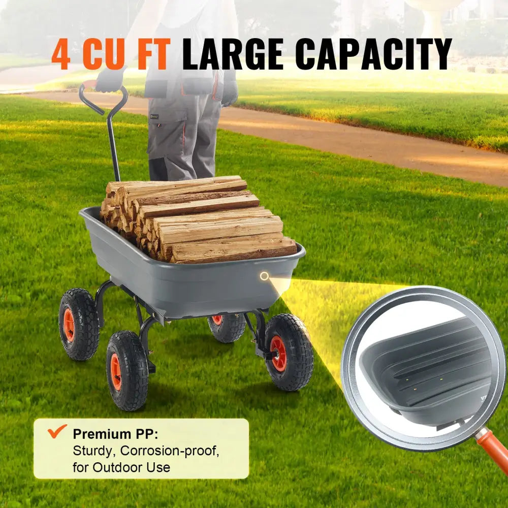 Chariot de jardin basculant 272 à 680 kg – poignée 2-en-1 - Chariot de jardin basculant