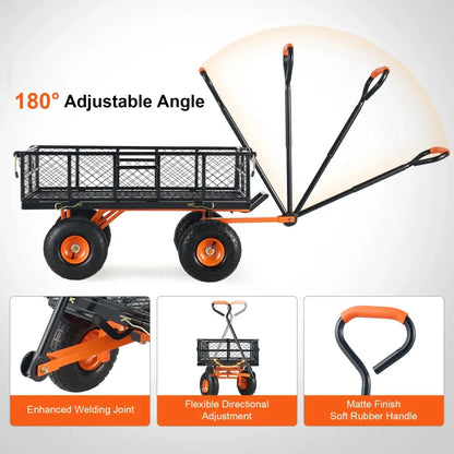Chariot de Jardin Métal Robuste Benne Polyvalente 400 880 Lb