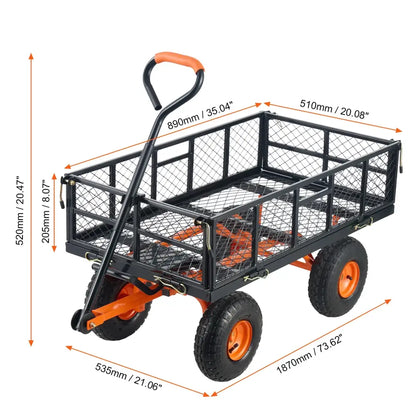 Chariot de Jardin Métal Robuste Benne Polyvalente 400 880 Lb - 880lbs / France