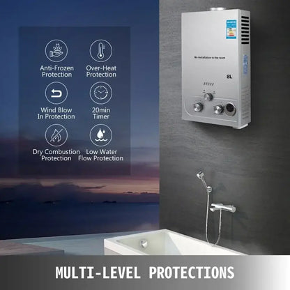 Chauffe-Eau Gaz Sans Réservoir Instantané LPG Domestique