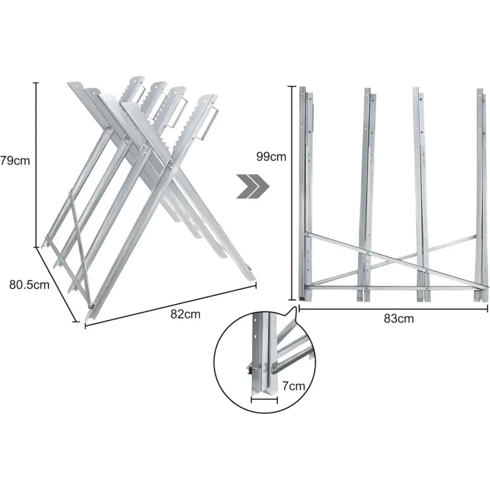 Chevalet de sciage pliable en métal – charge 150 kg – détail 2