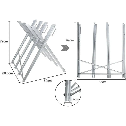Chevalet de sciage pliable en métal – charge 150 kg – détail 2