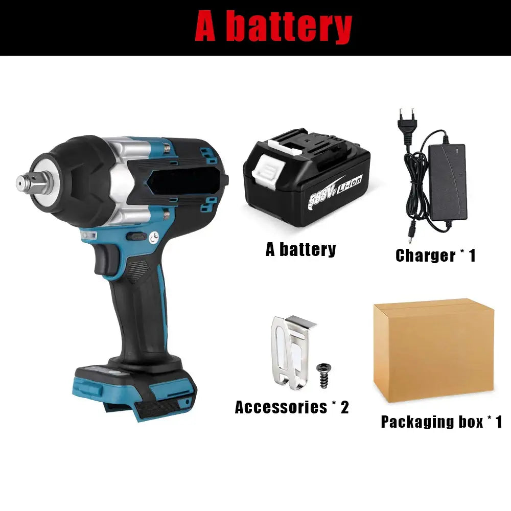 Clé À Chocs Sans Balais 1800 Nm 18V Compatible Makita Li Ion 1 batterie France