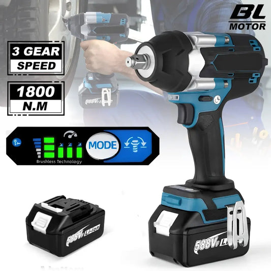 Clé À Chocs Sans Balais 1800 Nm 18V Compatible Makita Li Ion