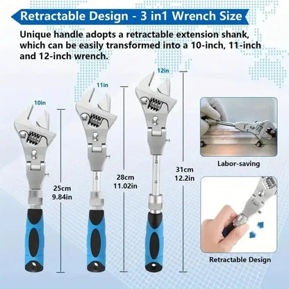 Clé à cliquet réglable 5 en 1 – tête articulée à 180° - Pologne - Clé à cliquet réglable tête articulée