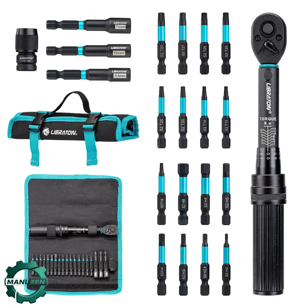 Clé dynamométrique vélo 2–14 Nm – coffret 21 pièces – vue 1