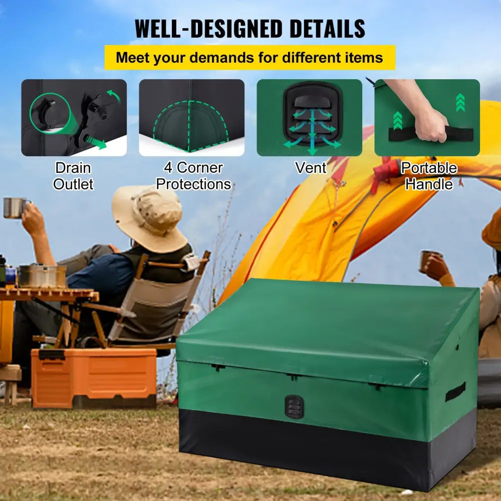 Coffre de rangement extérieur souple 380 L – toile PE et cadre galvanisé - Coffre de rangement extérieur