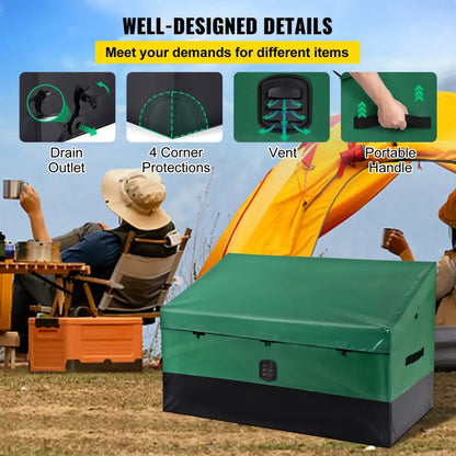 Coffre de rangement extérieur souple 380 L – toile PE et cadre galvanisé - Coffre de rangement extérieur