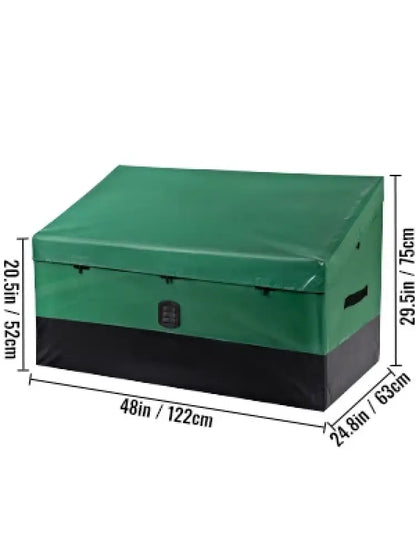 Coffre de rangement extérieur souple 380 L – toile PE et cadre galvanisé - Coffre de rangement extérieur