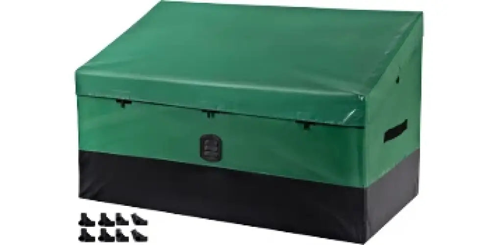 Coffre de rangement extérieur souple 380 L – toile PE et cadre galvanisé - Coffre de rangement extérieur