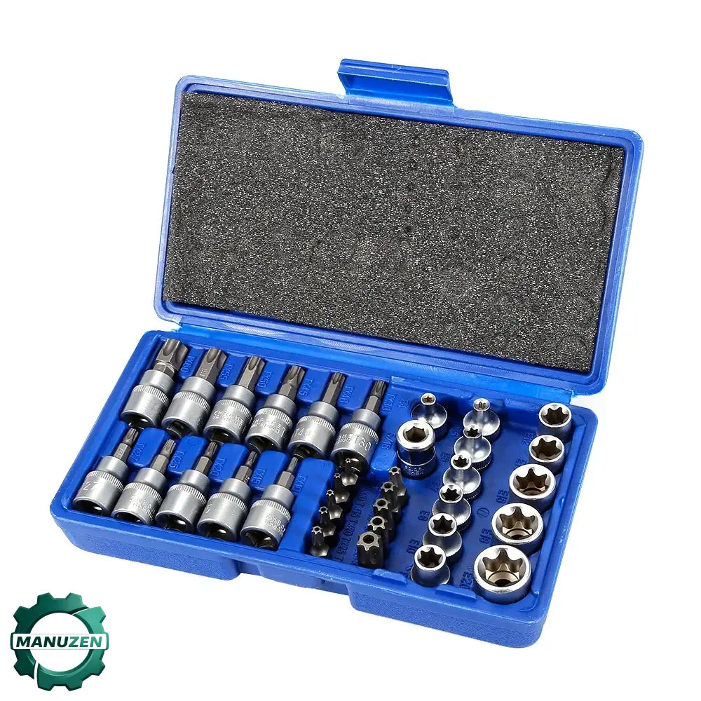 Coffret de douilles Torx 34 pièces – embouts et clés – vue 1