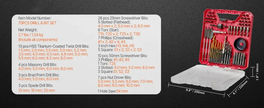 Coffret de forets et embouts 70 à 318 pièces – perçage et vissage - Coffret de forets et embouts
