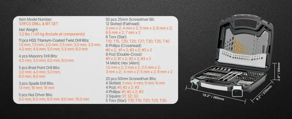 Coffret de forets et embouts 70 à 318 pièces – perçage et vissage - Coffret de forets et embouts
