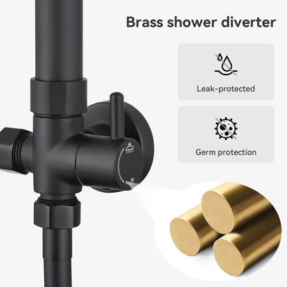 Colonne de douche réglable 72–110 cm – noir mat – détail produit 2