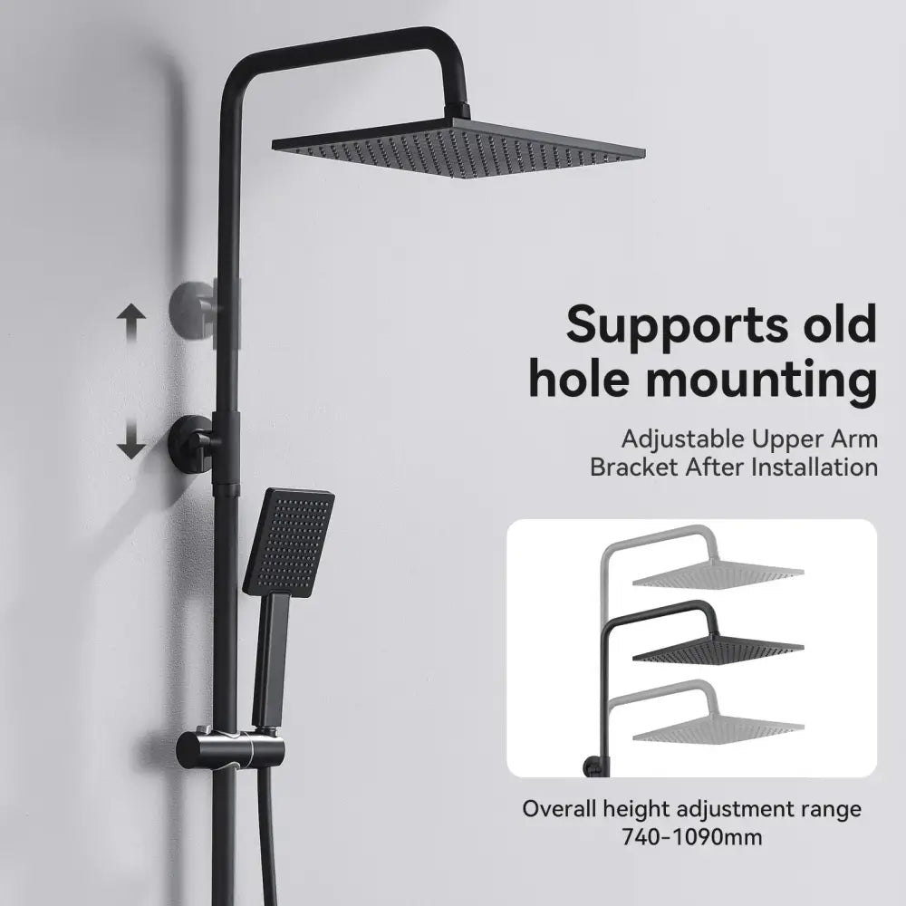 Colonne de douche réglable 72–110 cm – noir mat – détail produit 5