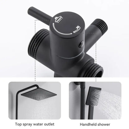 Colonne de douche réglable 72–110 cm – noir mat – détail produit 4