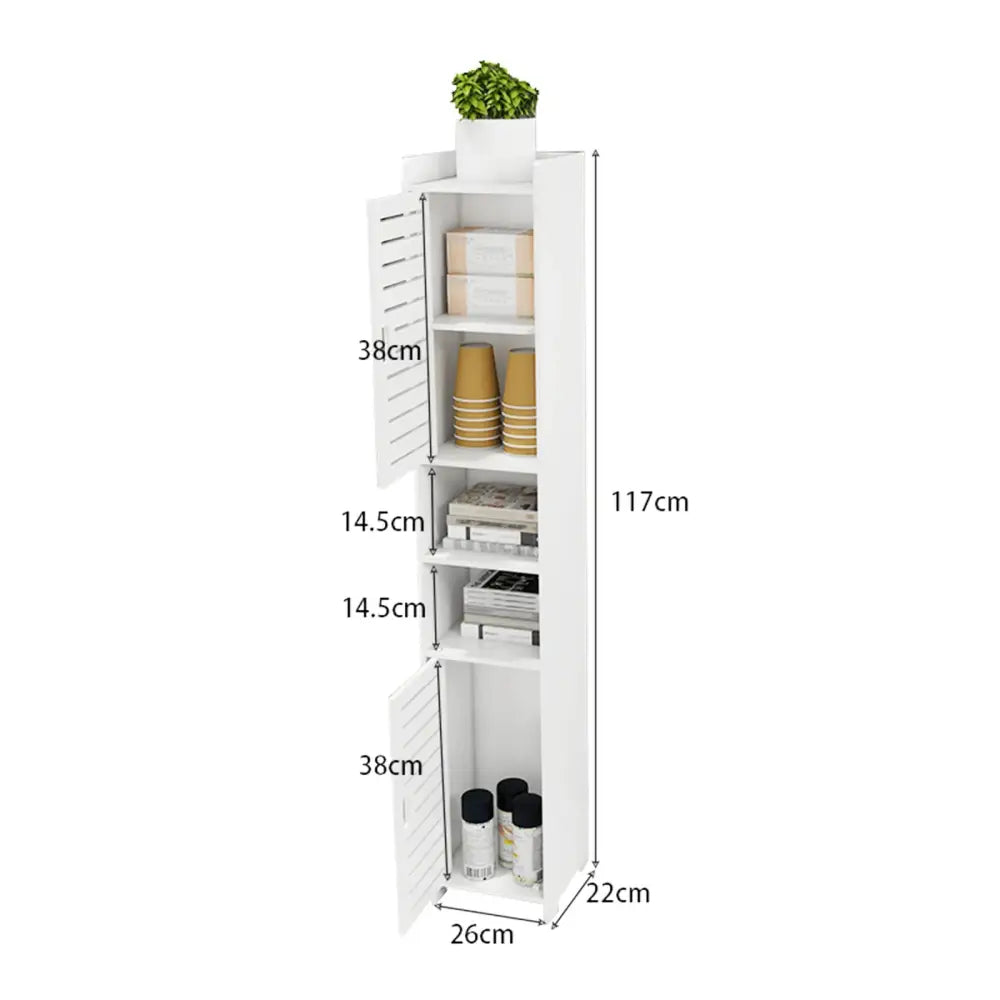Colonne de rangement salle de bain – 26 × 22 × 117 cm - Blanc / France - colonne salle bain étroite