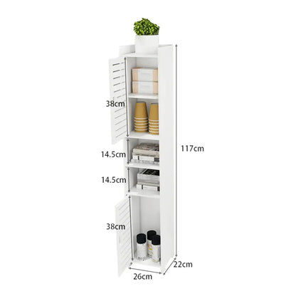 Colonne de rangement salle de bain – 26 × 22 × 117 cm - Blanc / France - colonne salle bain étroite
