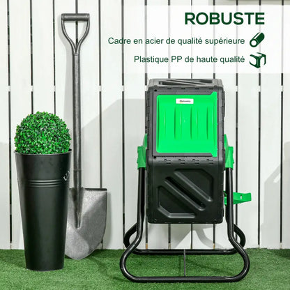 Composteur rotatif 65 L aéré – jardin et balcon - France - Composteur rotatif