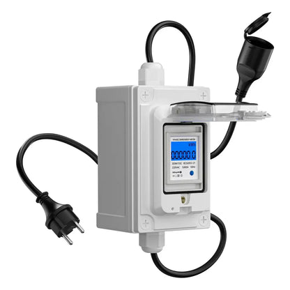 Compteur électrique mobile CEE 230 V 60 A IP67 – écran LED - Argent / France - Compteur électrique mobile CEE