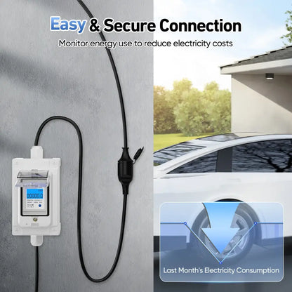 Compteur électrique mobile CEE 230 V 60 A IP67 – écran LED - Argent / France - Compteur électrique mobile CEE