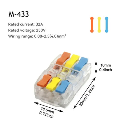Connecteurs rapides à levier pour câblage – lot de 10 – variante M433T / France / 10 pièces