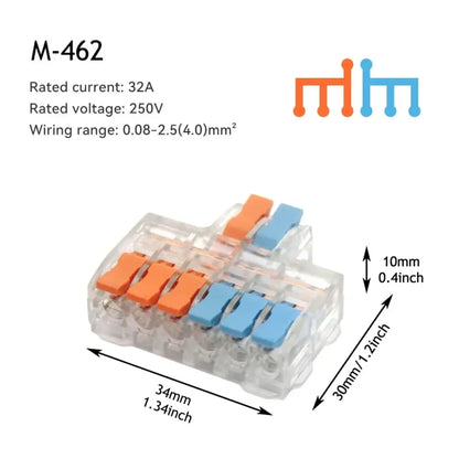 Connecteurs rapides à levier pour câblage – lot de 10 – variante M462T / France / 10 pièces