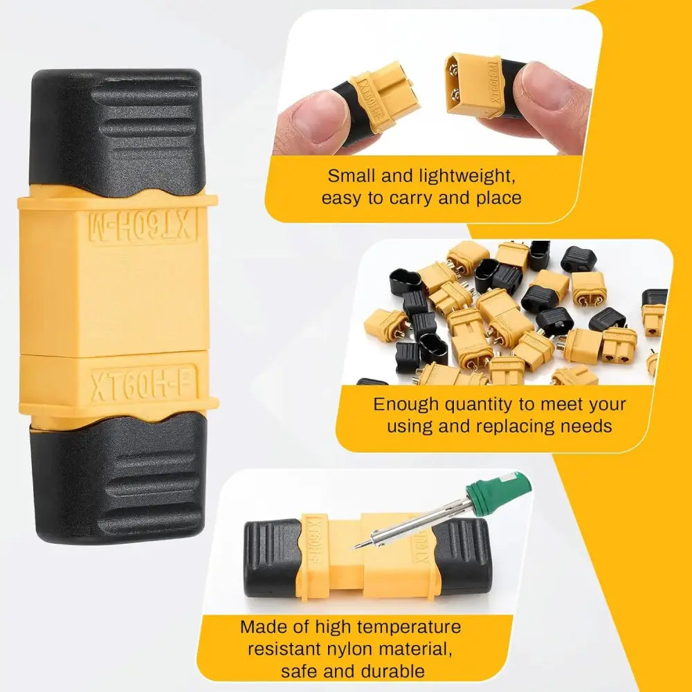Connecteurs XT60H mâle femelle avec capuchons – 10 paires - 10 paires avec capuchons - Connecteurs électriques