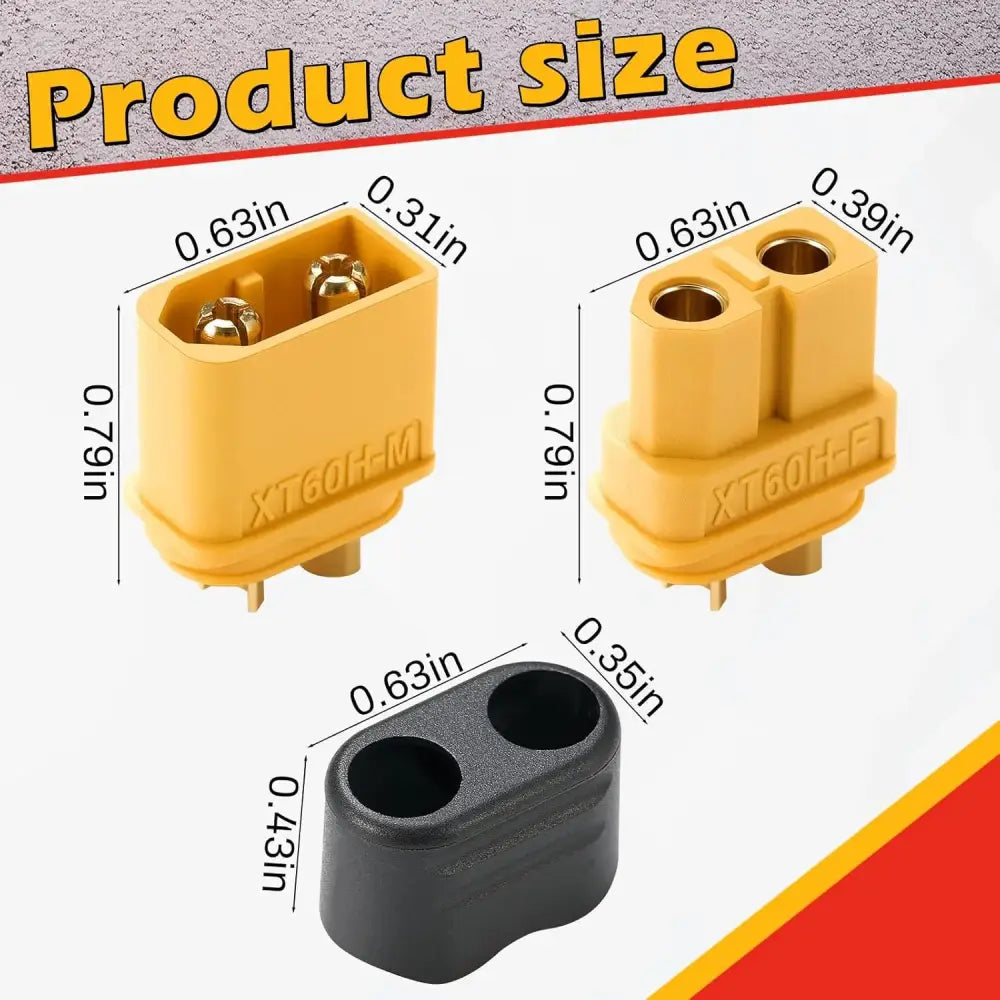 Connecteurs XT60H mâle femelle avec capuchons – 10 paires - 10 paires avec capuchons - Connecteurs électriques