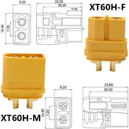 Connecteurs XT60H mâle femelle avec capuchons – 10 paires - 10 paires avec capuchons - Connecteurs électriques