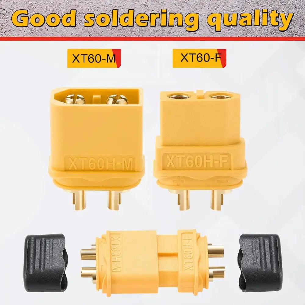 Connecteurs XT60H mâle femelle avec capuchons – 10 paires - 10 paires avec capuchons - Connecteurs électriques