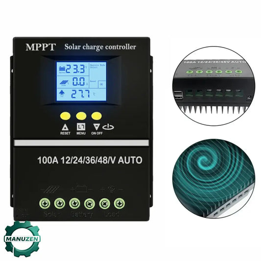 Contrôleur de charge solaire MPPT 12–48 V 40-100A USB double