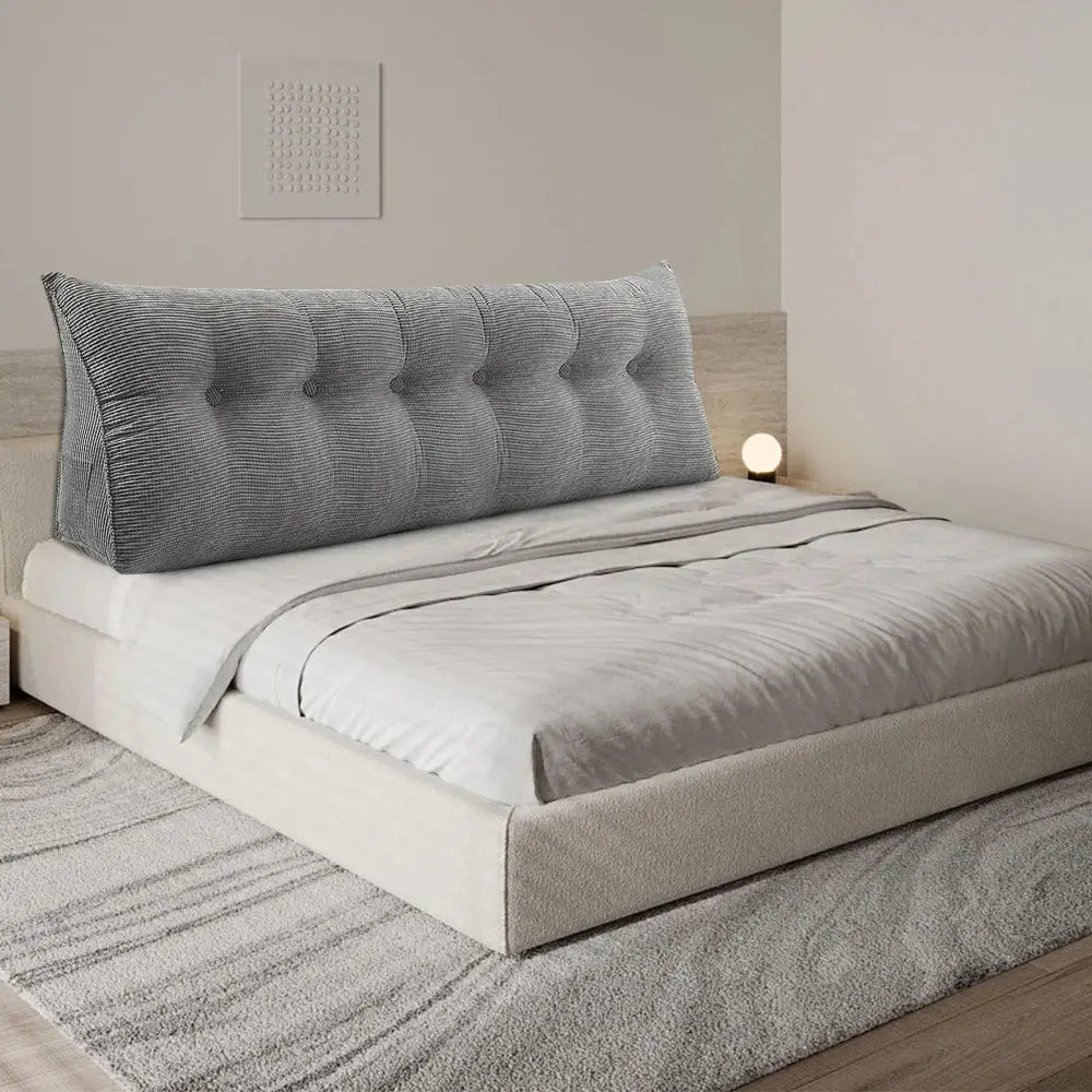 Coussin triangulaire de tête de lit – vue du dossier