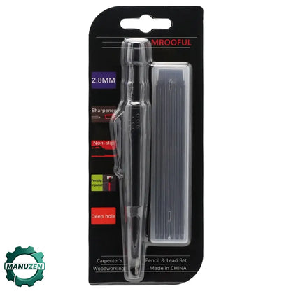 Crayon de charpentier 2,8 mm pour trous profonds – variante Kit noir avec mine noire / France