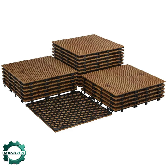 Dalles terrasse acacia 30 × 30 cm à clipser — 22 ou 33 pièces 22 PCS Allemagne