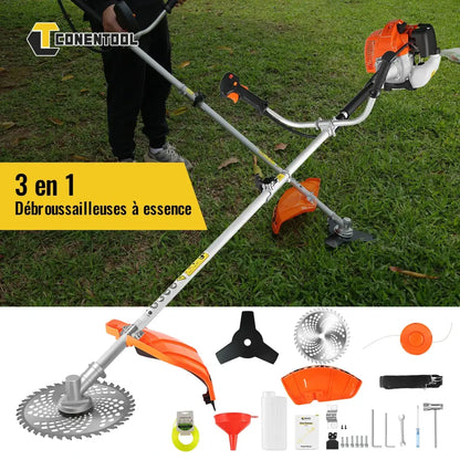 Débroussailleuse thermique 52 cm³ 3-en-1 – moteur 2 temps - Débroussailleuse 3-en-1 / France - Débroussailleuse