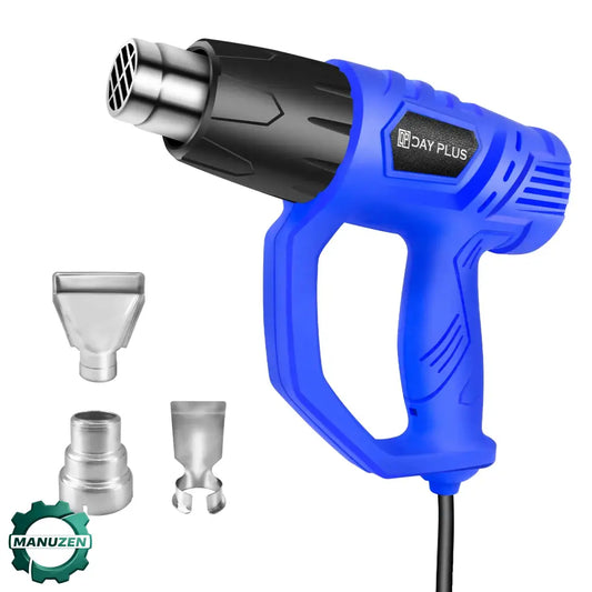 Décapeur thermique 2000 W 300–600 °C – 3 buses et racloir - Bleu + 3 buses et racloir / 2000 W et plus / France
