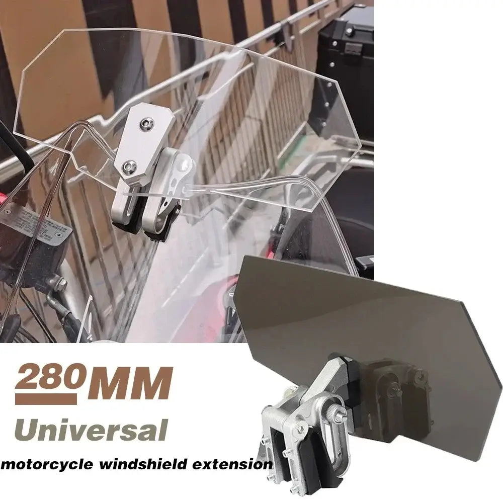 Déflecteur de bulle moto universel transparent 280 mm - Transparent - Pare-brise et déflecteurs moto