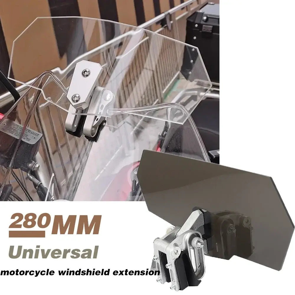 Déflecteur de bulle moto universel transparent 280 mm - Transparent - Pare-brise et déflecteurs moto