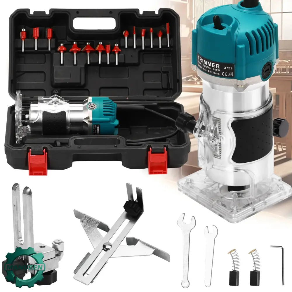 Défonceuse Bois 800W 30000 tours min Collet 6,35 mm Fraisage Précis Pack 1 Espagne