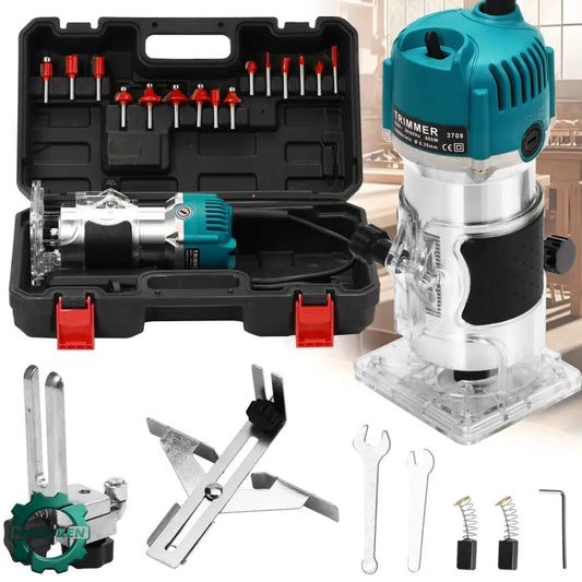 Défonceuse Bois 800W 30000 tours min Collet 6,35 mm Fraisage Précis Pack 1 Espagne