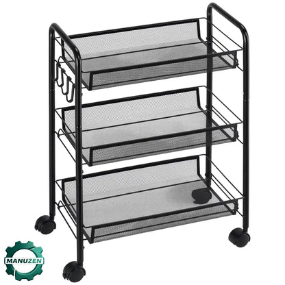Desserte à roulettes 3 paniers – métal noir 45 cm - Depuis la France - desserte roulettes 3 paniers