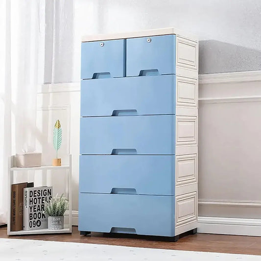 Desserte de rangement 6 tiroirs sur roulettes – 50 × 35 × 102 cm