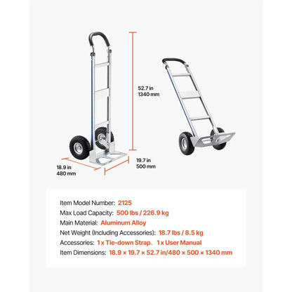 Diable de manutention 500 lb (227 kg) en aluminium — SucceBuy 500 lb (227 kg) France