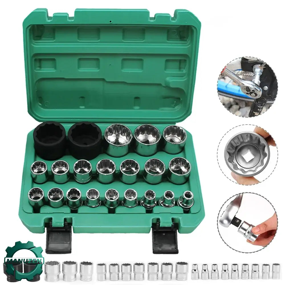Douilles 12 pans 1/2″ 8–36 mm – jeu de 21 pièces - Allemagne - jeu douilles 12 pans 1/2