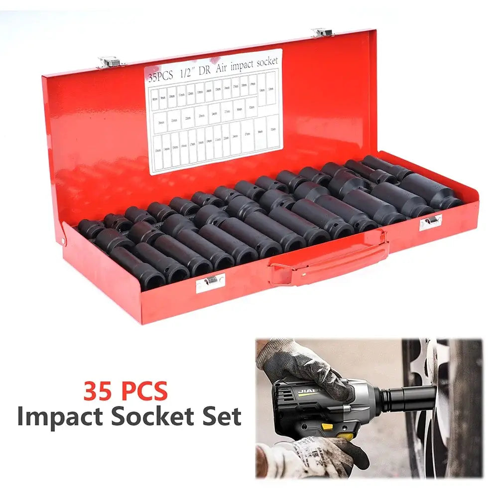 Douilles à chocs longues 1/2″ 8–32 mm – 35 pièces - Allemagne - douilles à chocs longues 1/2 8 32 mm